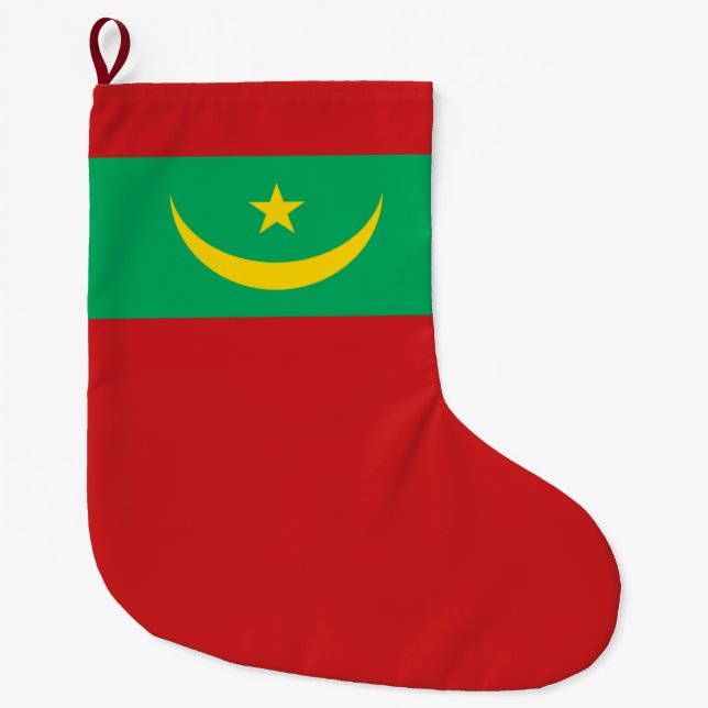 Calcetín Navideño Grande Bandera de Mauritania (Anverso)