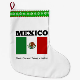 Calcetín Navideño Grande Bandera de México
