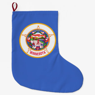 Calcetín Navideño Grande Bandera de Minnesota (Estado de los Estados Unidos