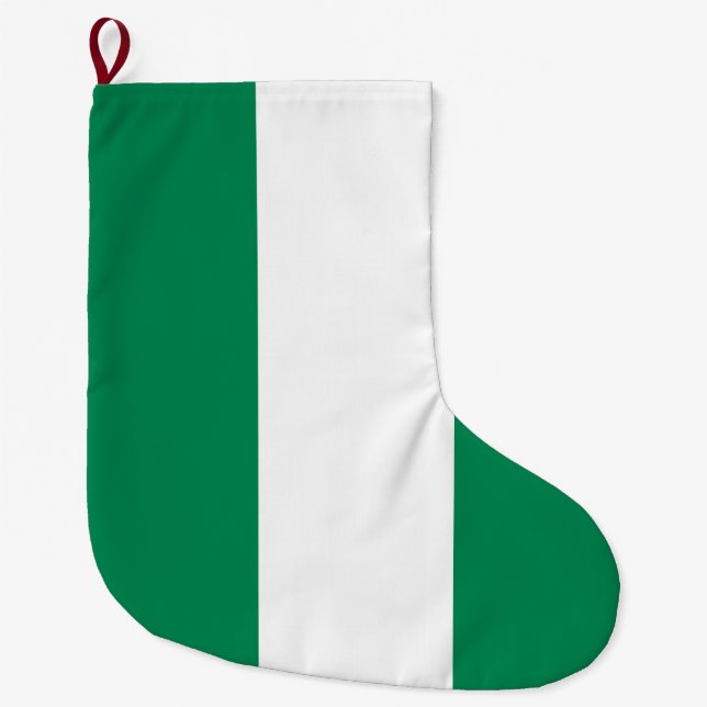 Calcetín Navideño Grande Bandera de Nigeria (Anverso)