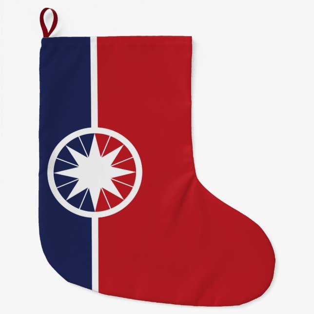 Calcetín Navideño Grande Bandera de Norman (Oklahoma) (Anverso)