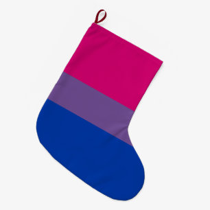 Calcetín Navideño Grande Bandera de orgullo bisexual
