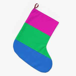 Calcetín Navideño Grande Bandera de Orgullo Polisexual