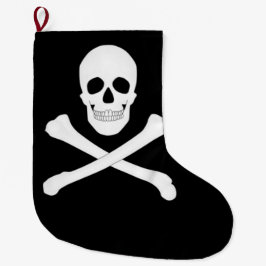 Calcetín Navideño Grande Bandera de Pirata (Jolly Roger)