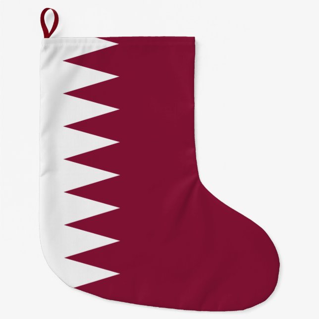Calcetín Navideño Grande Bandera de Qatar (Anverso)