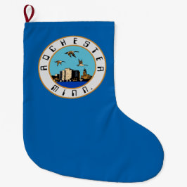 Calcetín Navideño Grande Bandera de Rochester (Minnesota)
