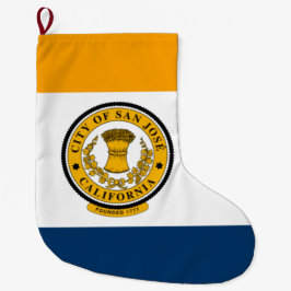 Calcetín Navideño Grande Bandera de San José (California)