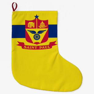 Calcetín Navideño Grande Bandera de San Pablo (Minnesota)