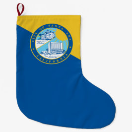 Calcetín Navideño Grande Bandera de Santa Ana (California)