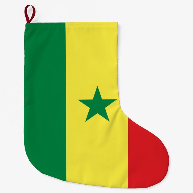 Calcetín Navideño Grande Bandera de Senegal (Anverso)