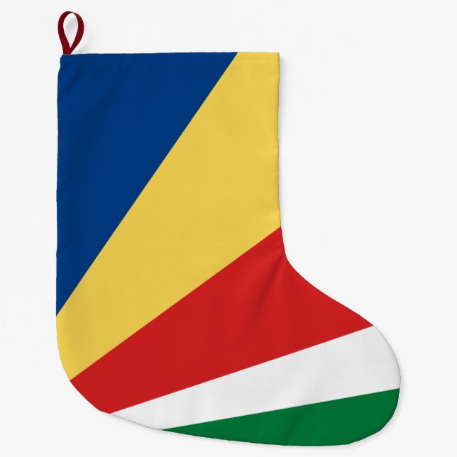 Calcetín Navideño Grande Bandera de Seychelles (Anverso)