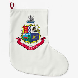 Calcetín Navideño Grande Bandera de Stamford (Connecticut)