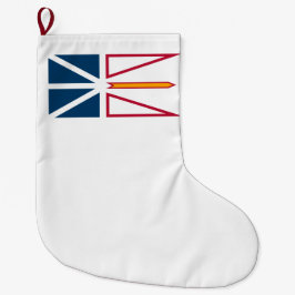 Calcetín Navideño Grande Bandera de Terranova y Labrador (Canadá)