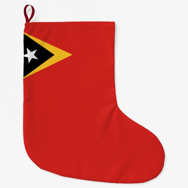 Calcetín Navideño Grande Bandera de Timor Oriental (Anverso)