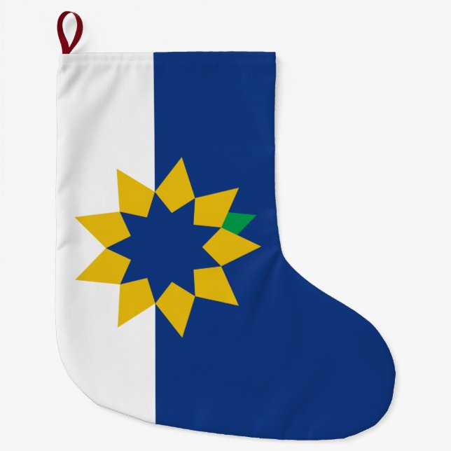 Calcetín Navideño Grande Bandera de Topeka (Kansas) (Anverso)