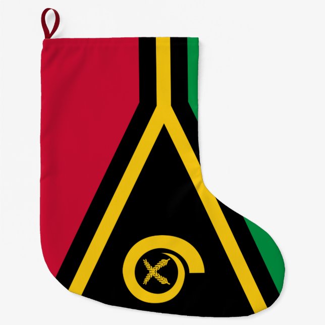 Calcetín Navideño Grande Bandera de Vanuatu (Anverso)