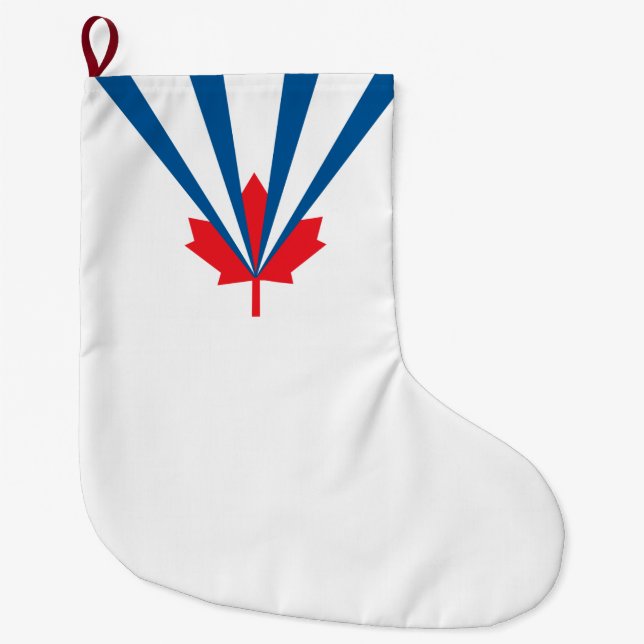 Calcetín Navideño Grande Bandera de Vaughan (Ontario, Canadá) (Anverso)