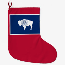 Calcetín Navideño Grande Bandera de Wyoming