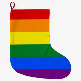 Calcetín Navideño Grande Bandera del arcoíris (LGBT)