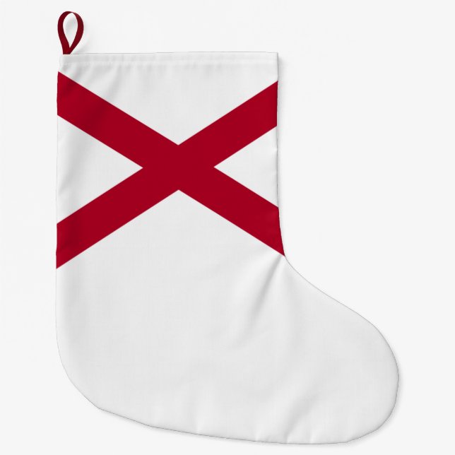 Calcetín Navideño Grande Bandera del estado de Alabama (Anverso)