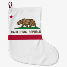 Calcetín Navideño Grande Bandera del estado de California