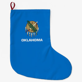 Calcetín Navideño Grande Bandera del estado de Oklahoma