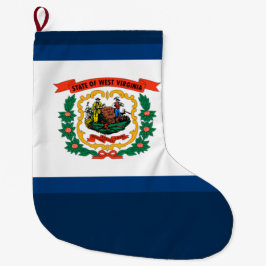 Calcetín Navideño Grande Bandera del estado de Virginia Occidental