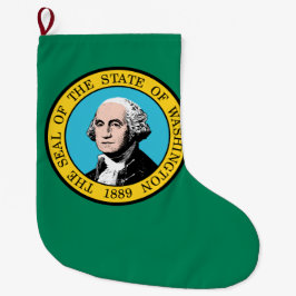 Calcetín Navideño Grande Bandera del Estado de Washington