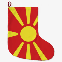 Calcetín Navideño Grande Bandera del Norte de Macedonia