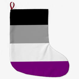 Calcetín Navideño Grande Bandera del Orgullo Asexual (As) (Asexualidad)