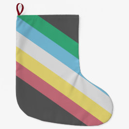 Calcetín Navideño Grande Bandera del Orgullo de la Discapacidad