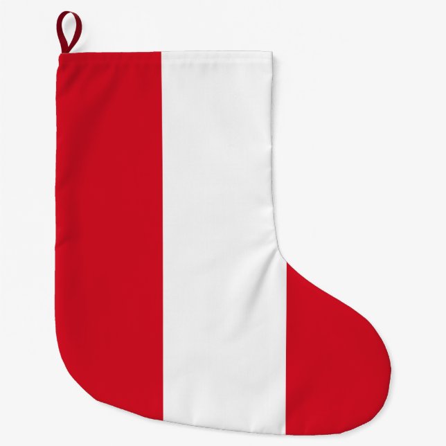 Calcetín Navideño Grande Bandera del Perú (Bandera peruana) (Anverso)