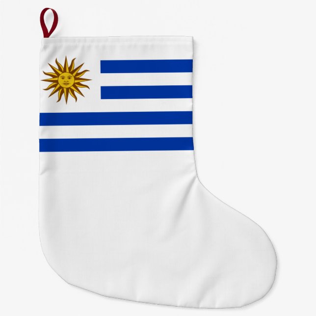 Calcetín Navideño Grande Bandera del Uruguay (Uruguay) (Anverso)