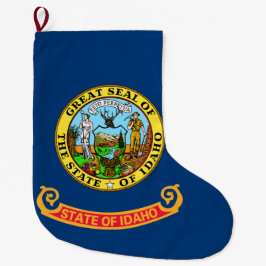 Calcetín Navideño Grande Bandera estatal de Idaho