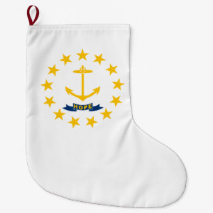 Calcetín Navideño Grande Bandera estatal de la isla de Rhode