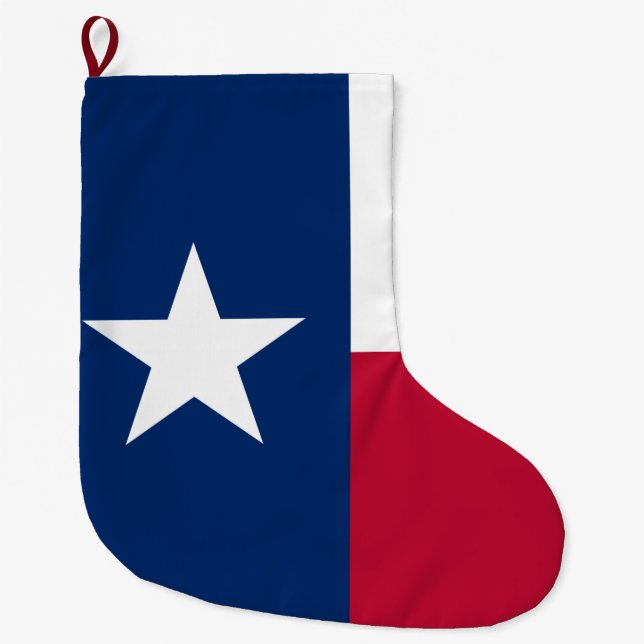 Calcetín Navideño Grande Bandera Estatal de Texas (Texas) (Anverso)