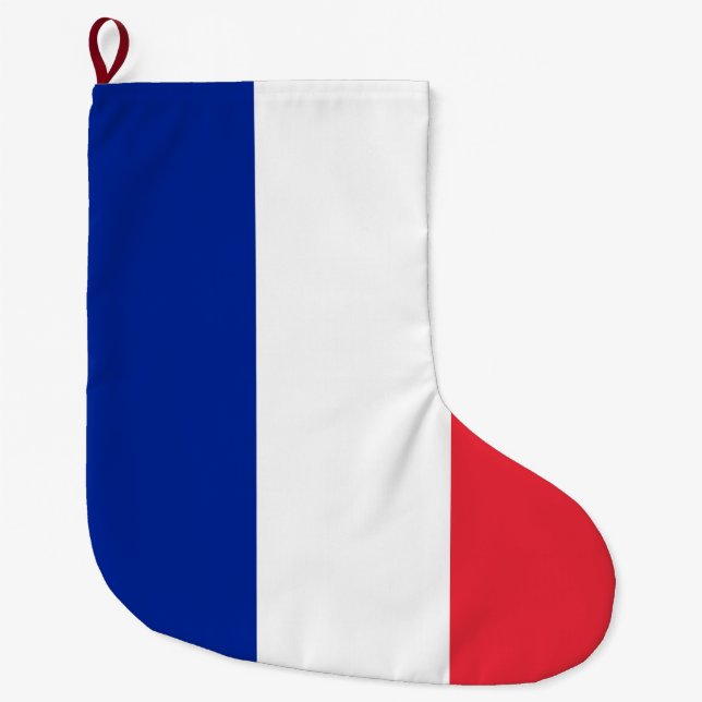 Calcetín Navideño Grande Bandera francesa (Francia) (Anverso)