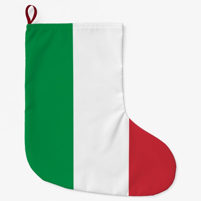 Calcetín Navideño Grande Bandera italiana (Italia) (Anverso)