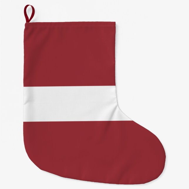 Calcetín Navideño Grande Bandera letona (Letonia) (Anverso)