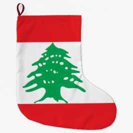 Calcetín Navideño Grande Bandera Libanesa (Bandera del Líbano)