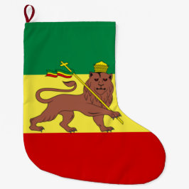 Calcetín Navideño Grande Bandera rastafari (Rastafarianismo) (Rasta)