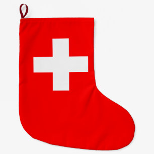 Calcetín Navideño Grande Bandera suiza (Suiza)