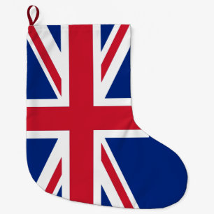 Calcetín Navideño Grande Bandera Union Jack de Reino Unido