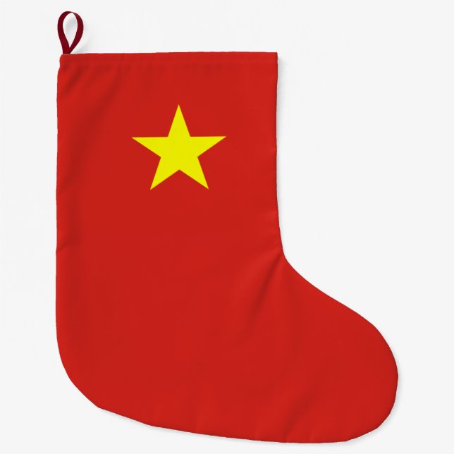 Calcetín Navideño Grande Bandera vietnamita (Vietnam) (Anverso)