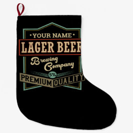 Calcetín Navideño Grande Bar de etiquetas personalizadas Lager Beer Brewing