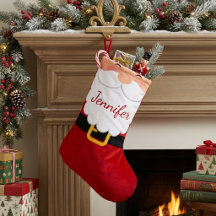 Barba y cinturón personalizados de Papá Noel lindo
