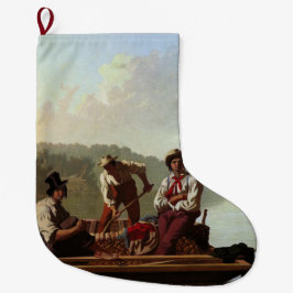 Calcetín Navideño Grande Barcos en el río Misuri