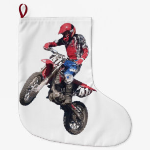 Calcetín Navideño Grande Bici roja de la suciedad