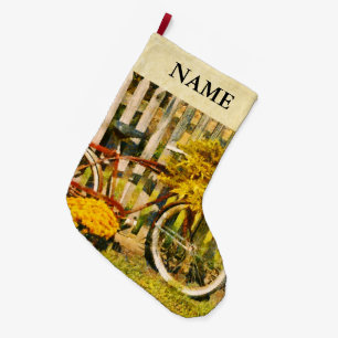 Calcetín Navideño Grande Bicicleta - Zoar, OH - El paseo nunca termina