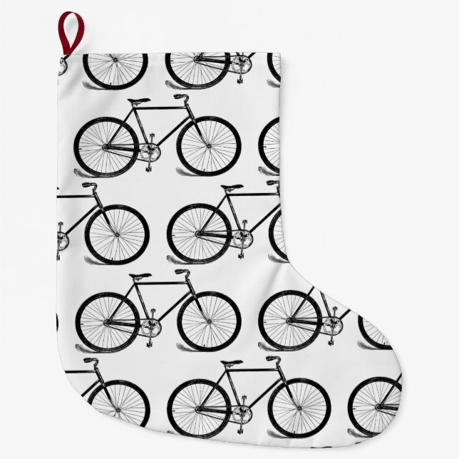 Calcetín Navideño Grande Bicicletas antiguas Bicicletas Vintage PERSONALIZA (Anverso)